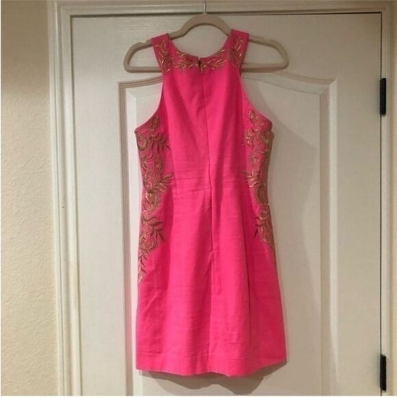 Lilly Pulitzer gold embroidered shift dress size 2 - Picture 4 of 8